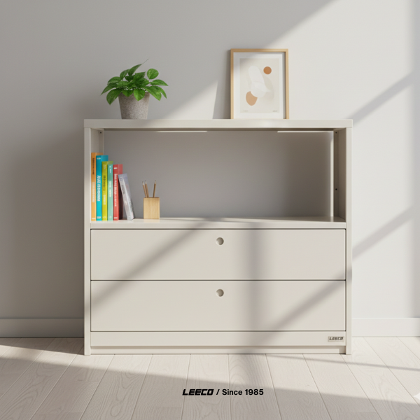 ตู้ชั้นวางทรงเตี้ย LEECO 90 ซม. LC01-B MARBLE WHITE_8